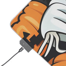 DistinctInk LED Gaming Mouse Pad with Ghost Skeleton Pumpkins Pattern Design for Halloween