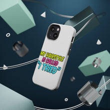 DistinctInk ToughCase for Apple iPhone, Compatible with MagSafe Charging - My Hairstyle is Called "I Tried"
