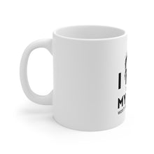 DistinctInk Glossy White Coffee / Tea Mug - I Fish Because My Wife Won't Follow Me