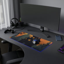 DistinctInk LED Gaming Mouse Pad with Spooky Trick or Treating Design for Halloween