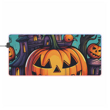 DistinctInk LED Gaming Mouse Pad with Trick or Treat Parade Design for Halloween