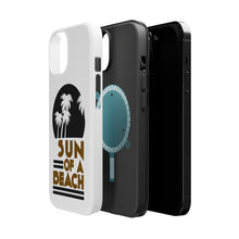 DistinctInk ToughCase for Apple iPhone, Compatible with MagSafe Charging - Sun of a Beach