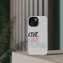 DistinctInk ToughCase for Apple iPhone, Compatible with MagSafe Charging - Live. Love. Pilates.