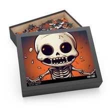 DistinctInk Jigsaw Puzzle with Skelly's Halloween Bash Design for Halloween