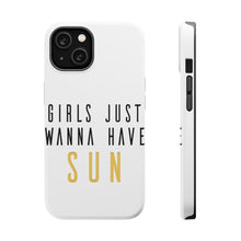 DistinctInk ToughCase for Apple iPhone, Compatible with MagSafe Charging - Girls Just Wanna Have Sun