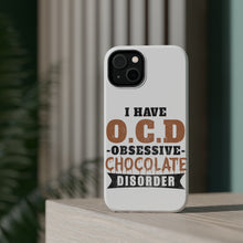 DistinctInk ToughCase for Apple iPhone, Compatible with MagSafe Charging - OCD Obsessive Chocolate Disorder