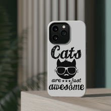 DistinctInk ToughCase for Apple iPhone, Compatible with MagSafe Charging - Cats Are Just Awesome