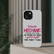 DistinctInk ToughCase for Apple iPhone, Compatible with MagSafe Charging - Female Mechanic Get It Right the First Time