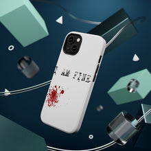 DistinctInk ToughCase for Apple iPhone, Compatible with MagSafe Charging - I Am Fine - Blood Splatter