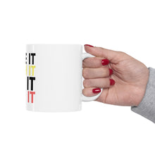 DistinctInk Glossy White Coffee / Tea Mug - Serve It Smash It Win It Love It Tennis