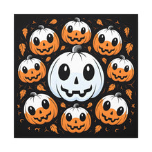 DistinctInk Canvas Wall Art with Ghost Skeleton Cartoon Pumpkin for Halloween