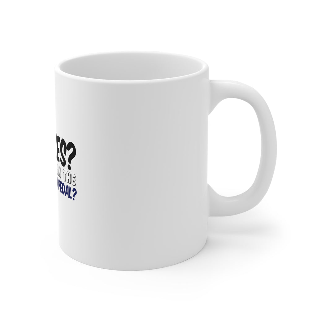 Glossy White Coffee / Tea Mug - Brakes? The Coward Pedal?, view 3
