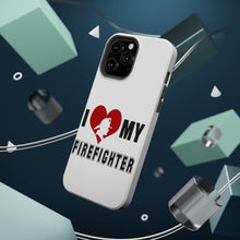 DistinctInk ToughCase for Apple iPhone, Compatible with MagSafe Charging - I Heart My Firefighter