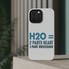 DistinctInk ToughCase for Apple iPhone, Compatible with MagSafe Charging - H20 = 2 Parts Heart 1 Part Obsession