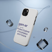 DistinctInk ToughCase for Apple iPhone, Compatible with MagSafe Charging - Gamer Dictionary Definition Profane Explorer
