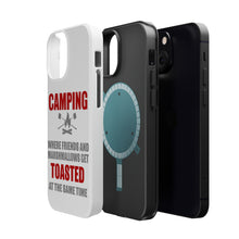 DistinctInk ToughCase for Apple iPhone, Compatible with MagSafe Charging - Camping - Friends & Marshmallows Get Toasted