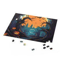 DistinctInk Jigsaw Puzzle with Haunted Evening Nightmare Design for Halloween