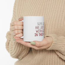 DistinctInk Glossy White Coffee / Tea Mug - Some Girls Are Just Born with Glitter in Their Veins