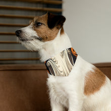 DistinctInk Adjustable Pet Banana Collar with Ghastly Skeletal Pumpkin Patch Design for Halloween