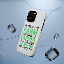DistinctInk ToughCase for Apple iPhone, Compatible with MagSafe Charging - Hard Work & Character Make the Farmer