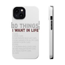DistinctInk ToughCase for Apple iPhone, Compatible with MagSafe Charging - Things I Want In Life - Cars, Money, Woman