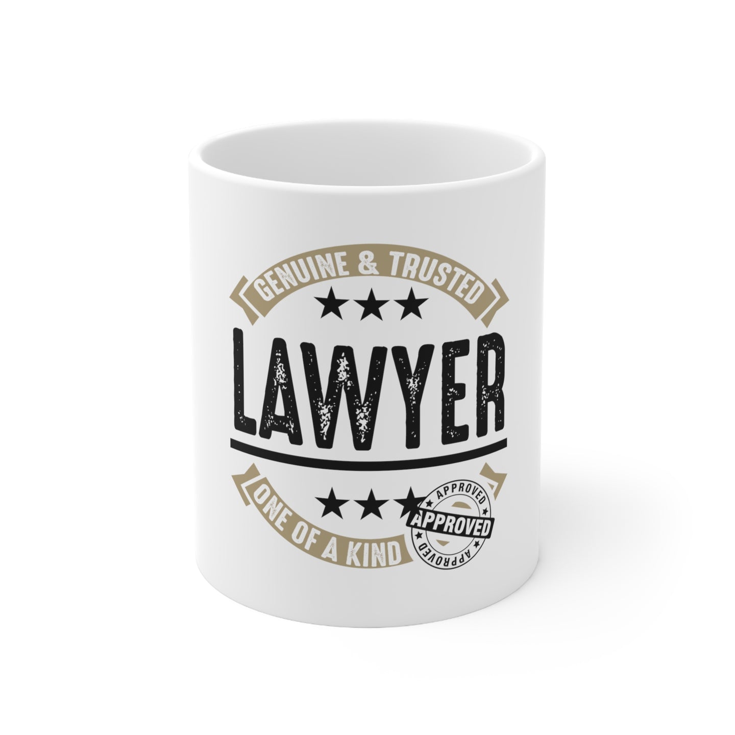 DistinctInk Glossy White Coffee / Tea Mug - Genuine Trusted Lawyer One of a Kind