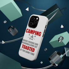 DistinctInk ToughCase for Apple iPhone, Compatible with MagSafe Charging - Camping - Friends & Marshmallows Get Toasted