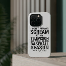 DistinctInk ToughCase for Apple iPhone, Compatible with MagSafe Charging - Baseball Season Scream at my TV