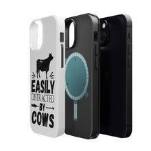 DistinctInk ToughCase for Apple iPhone, Compatible with MagSafe Charging - Easily Distracted By Cows