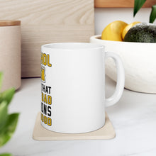 DistinctInk Glossy White Coffee / Tea Mug - Alcohol Makes Bad Decisions Look Good