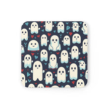 DistinctInk (Set of 4) Corkwood Coasters with Skelephants and Ghostly GhoulsDesign for Halloween