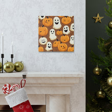 DistinctInk Canvas Wall Art with "Boo-ttifull Skeleton Cartoon Pattern Pumpkin" for Halloween