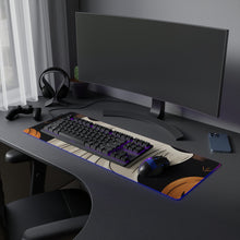 DistinctInk LED Gaming Mouse Pad with Ghastly Skeleton Pumpkin Design for Halloween