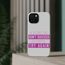 DistinctInk ToughCase for Apple iPhone, Compatible with MagSafe Charging - If At First You Don't Succeed Fix Ponytail Try Again