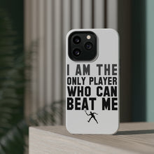 DistinctInk ToughCase for Apple iPhone, Compatible with MagSafe Charging - I Am The Only Player Who Can Beat Me Tennis