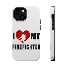 DistinctInk ToughCase for Apple iPhone, Compatible with MagSafe Charging - I Heart My Firefighter