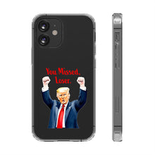 DistinctInk Clear Case for Apple iPhone or Samsung Galaxy - Trump "You Missed, Loser" Cartoon Design