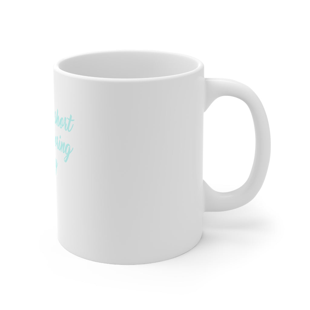 Glossy White Coffee / Tea Mug - Life is Too Short to Wear Boring Jewelry, view 3