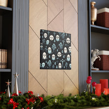 DistinctInk Canvas Wall Art with Ghastly Skeletal Shadows for Halloween