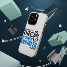 DistinctInk ToughCase for Apple iPhone, Compatible with MagSafe Charging - No Fear Mechanical Engineer is Here