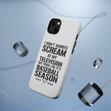 DistinctInk ToughCase for Apple iPhone, Compatible with MagSafe Charging - Baseball Season Scream at my TV