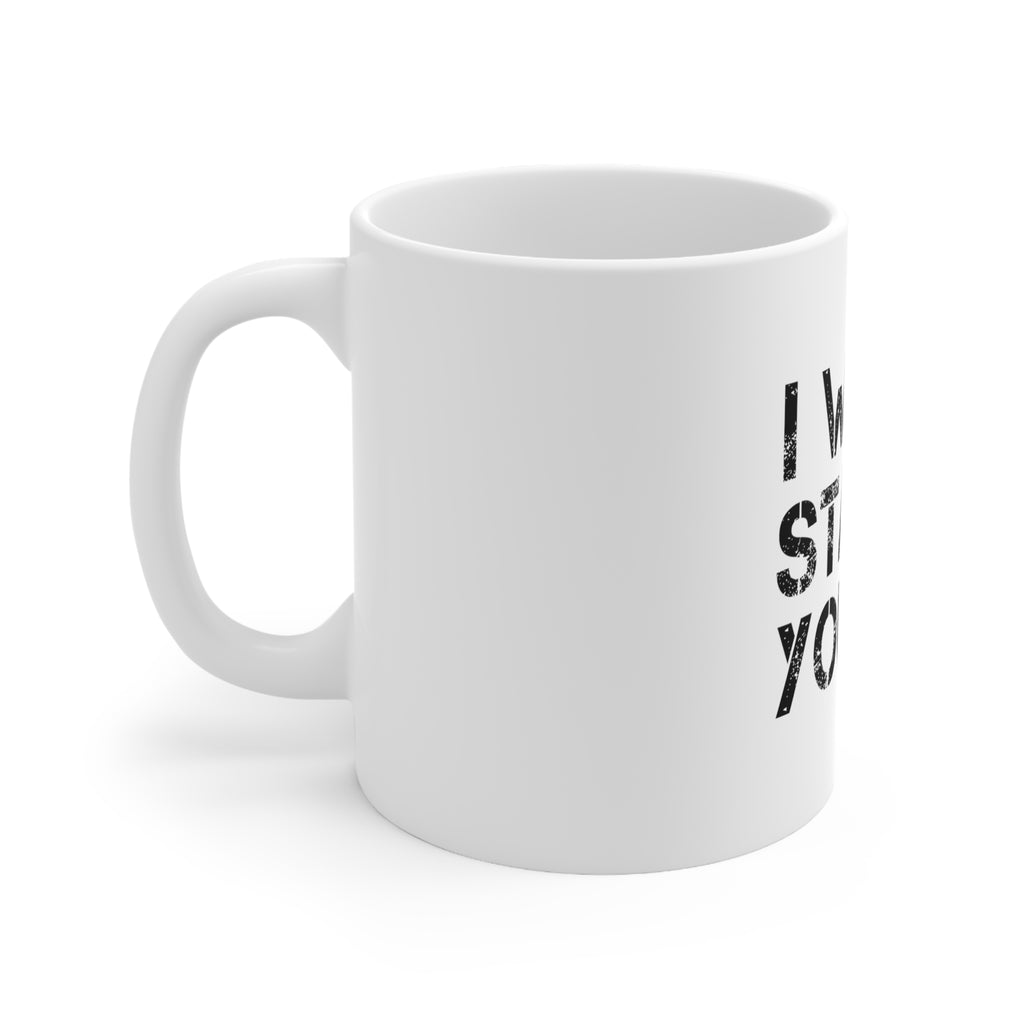 Glossy White Coffee / Tea Mug - I Will Stab You Nurse Needle, view 2