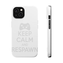 DistinctInk ToughCase for Apple iPhone, Compatible with MagSafe Charging - Keep Calm and Respawn Gamer Video Games