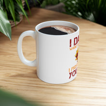 DistinctInk Glossy White Coffee / Tea Mug - Firefighter - I Dance Where the Devil Walks