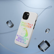 DistinctInk ToughCase for Apple iPhone, Compatible with MagSafe Charging - I Wish I Was a Unicorn So I Could Stab Idiots