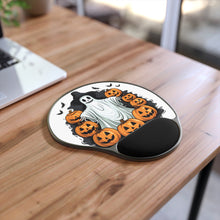 DistinctInk Mouse Pad with Wrist Rest  with Ghost Skeleton Pumpkins Pattern Design for Halloween
