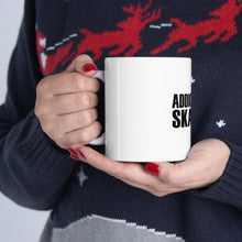 DistinctInk Glossy White Coffee / Tea Mug - Addicted to Skating