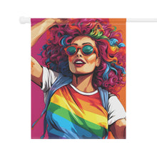 DistinctInk Garden & House Banner Flag with Leading a New Path Design for LGBTQ+ Pride