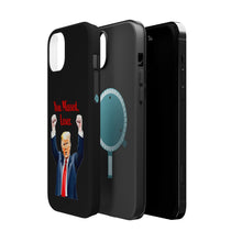 Dual Layer Tough Case for Apple iPhone, Compatible with MagSafe - Trump ‘You Missed, Loser’ Design & Black Background