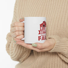 DistinctInk Glossy White Coffee / Tea Mug - Life is Better Down on the Farm